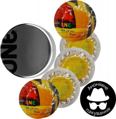 Презервативи One Color Sensation Will Get You There Жовті 5 шт у кейсі