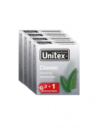 Презервативи чоловічі набір класичні якісні Unitex Flash Classic 4 You 16 штук (4 пачки по 4 шт.)