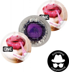 Презервативи One Flavor Waves Bubblegum Фіолетові 3 шт