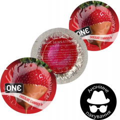 Презервативи One Flavor Waves Полуниця в шоколаді 3 шт
