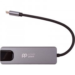 Переходник PowerPlant Type-C - 2xUSB 3.0, Type-C USB 3.1, Gigabit Ethernet