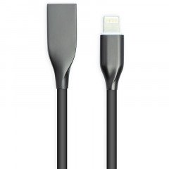 Кабель PowerPlant USB - Lightning, 2м, силикон, черный