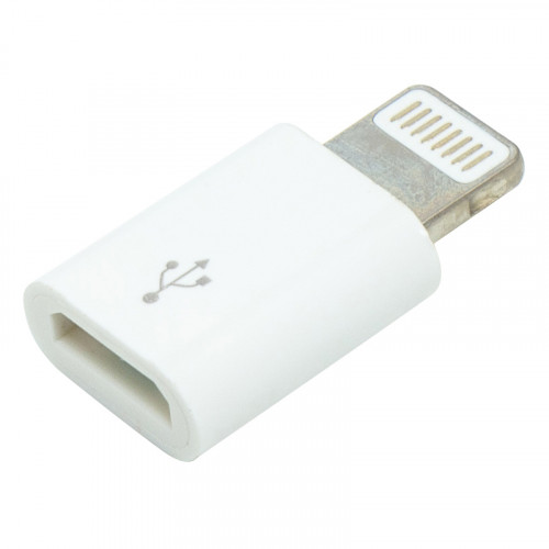 Переходник PowerPlant micro USB (F) - Lightning (M)