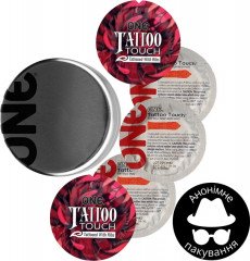 Презервативи One Tattoo Touch червоний 5 шт у кейсі
