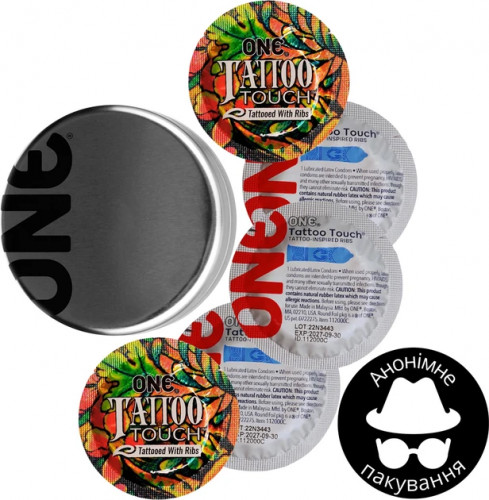 Презервативи One Tattoo Touch синій 5 шт у кейсі
