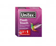 Презервативи чоловічі з натурального латексу з великими ребрами Unitex Flash Touch 4 шт. в упаковці