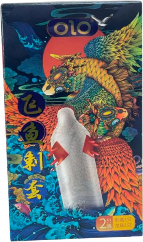 Презервативи з вусиками Olo Flying Koi 1 шт + Кулька + Лубрикант