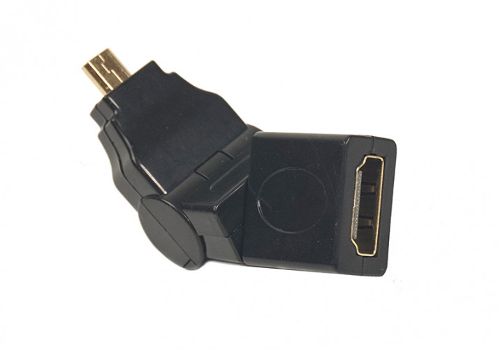 Переходник PowerPlant HDMI AF - micro HDMI AM, 360 градусов