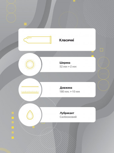 Презервативи чоловічі з каучукового латексу в силіконовому мастилі Unitex Classic 4 шт. у пакованні