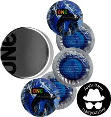 Презервативи One Color Sensation Adrenaline Rush Сині 5 шт у кейсі