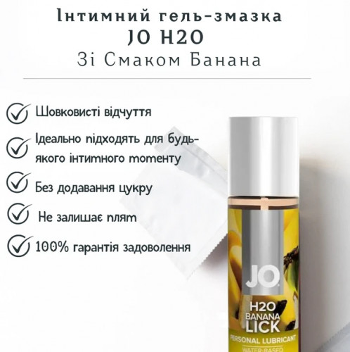 Лубрикант JO H2O зі смаком Банана 30 мл