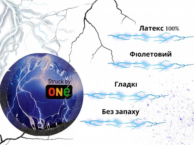 Презервативи One Struck by Color Sensations Фіолетові 5 шт у кейсі