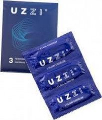 Презервативи гладкі чоловічі класичні з великою кількістю мастила UZZI паковання 12 штук