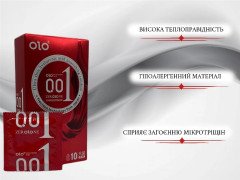 Презервативи OLO Bare Thin 001 Square з точками 10 шт