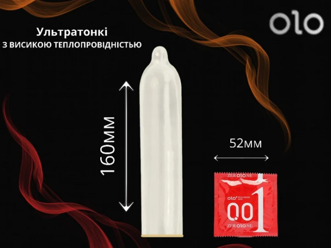 Презервативи OLO Bare Thin 001 Square з точками 10 шт