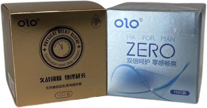 Набір презервативів OLO Physical Delay Sleeve 10 штук + 0.01 Zero Ультратонкі 10 шт