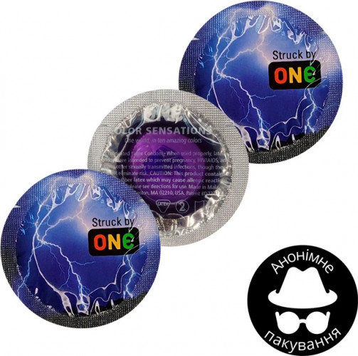 Презервативи One Struck by Color Sensations Фіолетові 3 шт