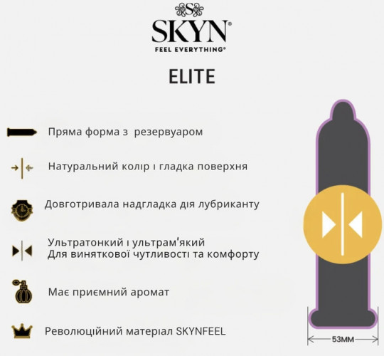 Презервативи Skyn Elit без латексу 3 шт