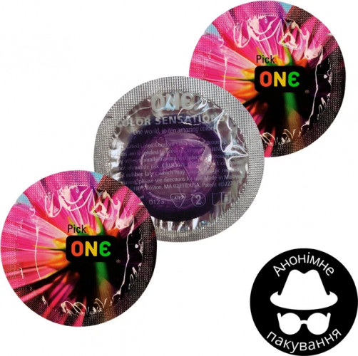 Презервативи One Pick Color Sensations Фіолетові 3 шт