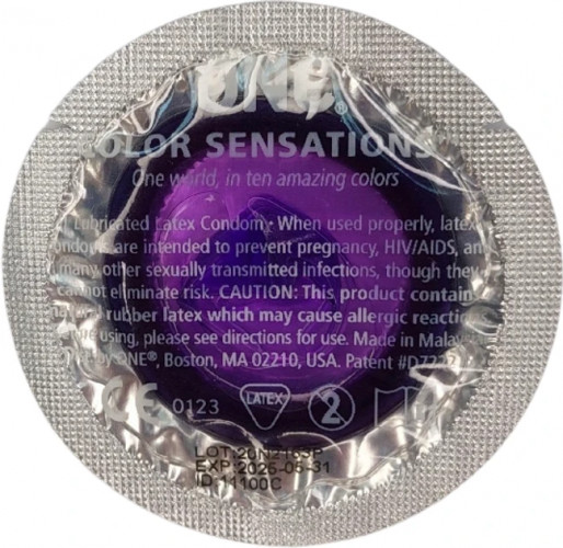 Презервативи One Pick Color Sensations Фіолетові 3 шт