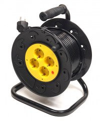 Удлинитель на катушке PowerPlant 15 м, 3x1.5мм2, 10А, 4 розетки (JY-2002/15)