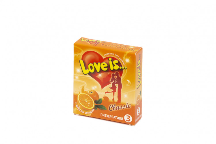 Презервативи Love is... Classic з ароматом апельсину 3 штуки