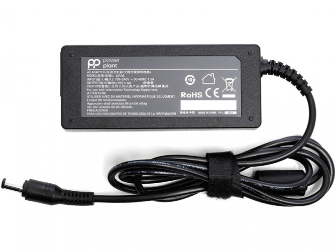 Блок питания для ноутбуков PowerPlant TOSHIBA 220V, 15V 60W 4A (6.3*3.0)