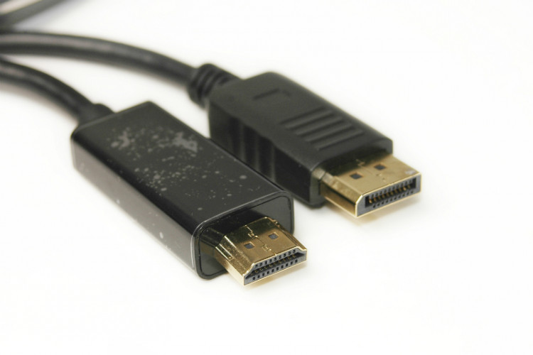 Видео кабель PowerPlant DisplayPort (M) - HDMI (M), 1.4V, 30AWG, 4Kx2K, 1.8м (односторонний)