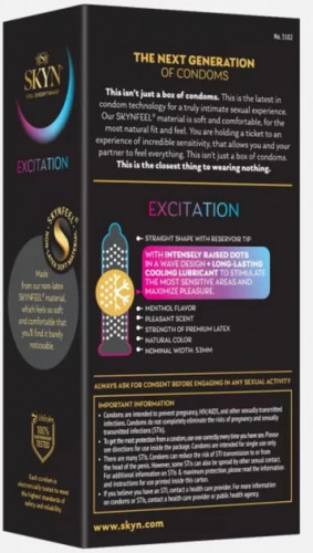 Презервативи Skyn Excitation з рельєфом і охолоджувальним ефектом 12 шт