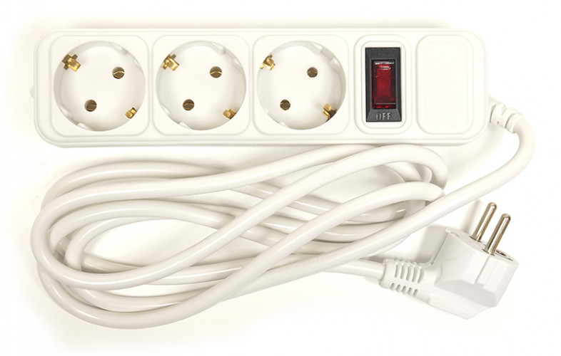 Сетевой фильтр PowerPlant 1.8 м, 3x1.5мм2, 10А, 3 розетки, евростандарт (JY-1054/1.8)