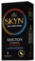 Набір презервативів Skyn Selection Безлатексні Original 3 шт + Extra Lube 3 шт + Intense Feel