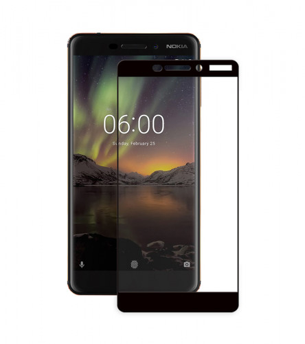 Защитное стекло Full screen PowerPlant для Nokia 6.1, Black
