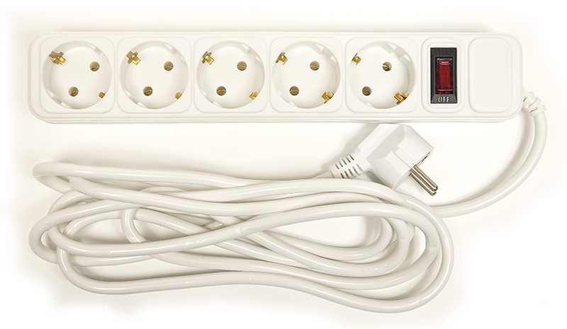 Сетевой фильтр PowerPlant 3 м, 3x1.5мм2, 10А, 5 розеток, евростандарт (JY-1056/3)