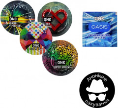 Презервативи One 4 шт + Лубрикант One Oasis 4.5 мл