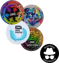 Презервативи One Super Sensitive, Studs, Pleasure Plus, Classic 4 шт