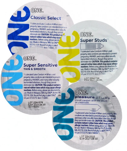 Презервативи One Super Sensitive, Studs, Pleasure Plus, Classic 4 шт