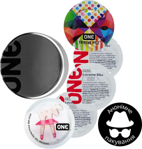 Презервативи One Pleasure Plus з повітряною ребристою капсулою 5 шт у кейсі