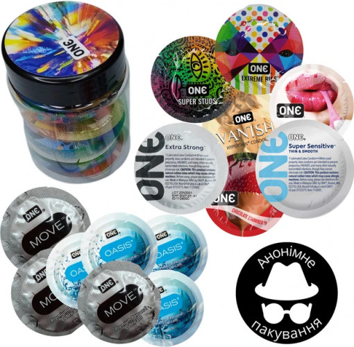 Набір презервативів ONE Double The Fun 7 шт + Лубрикант One 7 шт по 3 мл