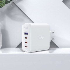 Мережевий зарядний пристрій Acefast A37 USB/ 3 Type-C QC PD 100W білий + кабель Type-C to Type-C