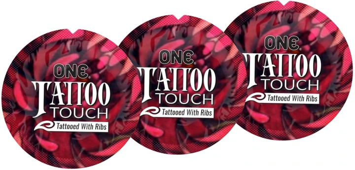 Презервативи One Tattoo Touch з текстурним малюнком 3 шт