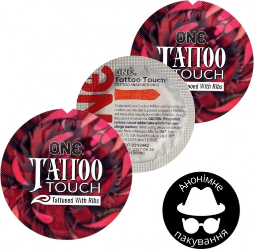 Презервативи One Tattoo Touch з текстурним малюнком 3 шт