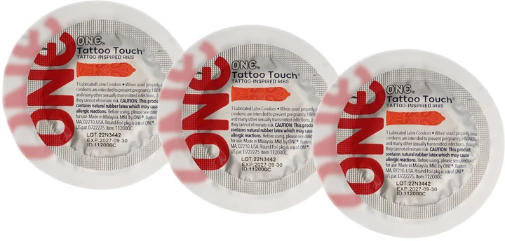Презервативи One Tattoo Touch з текстурним малюнком 3 шт